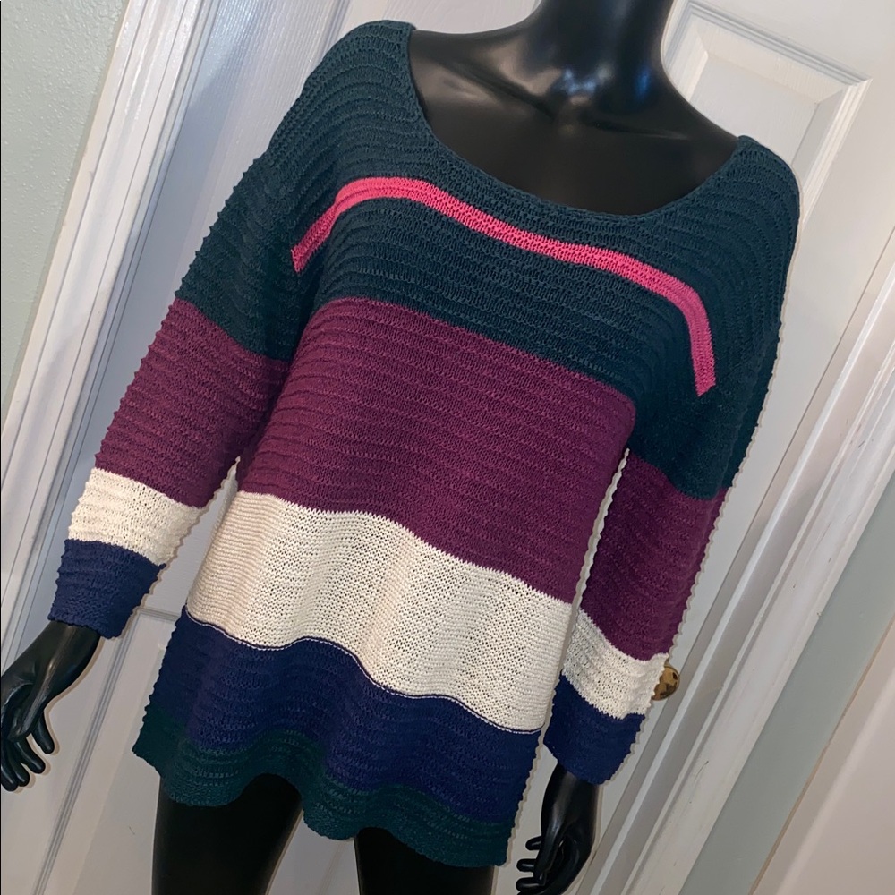 Passport Multicolor Striped Sweater NWTs